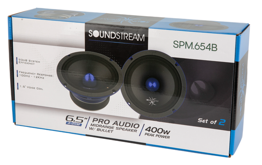 SPM-654B | 6.5" Pro Audio Midrange Speaker with Bullet 400W (Pair)