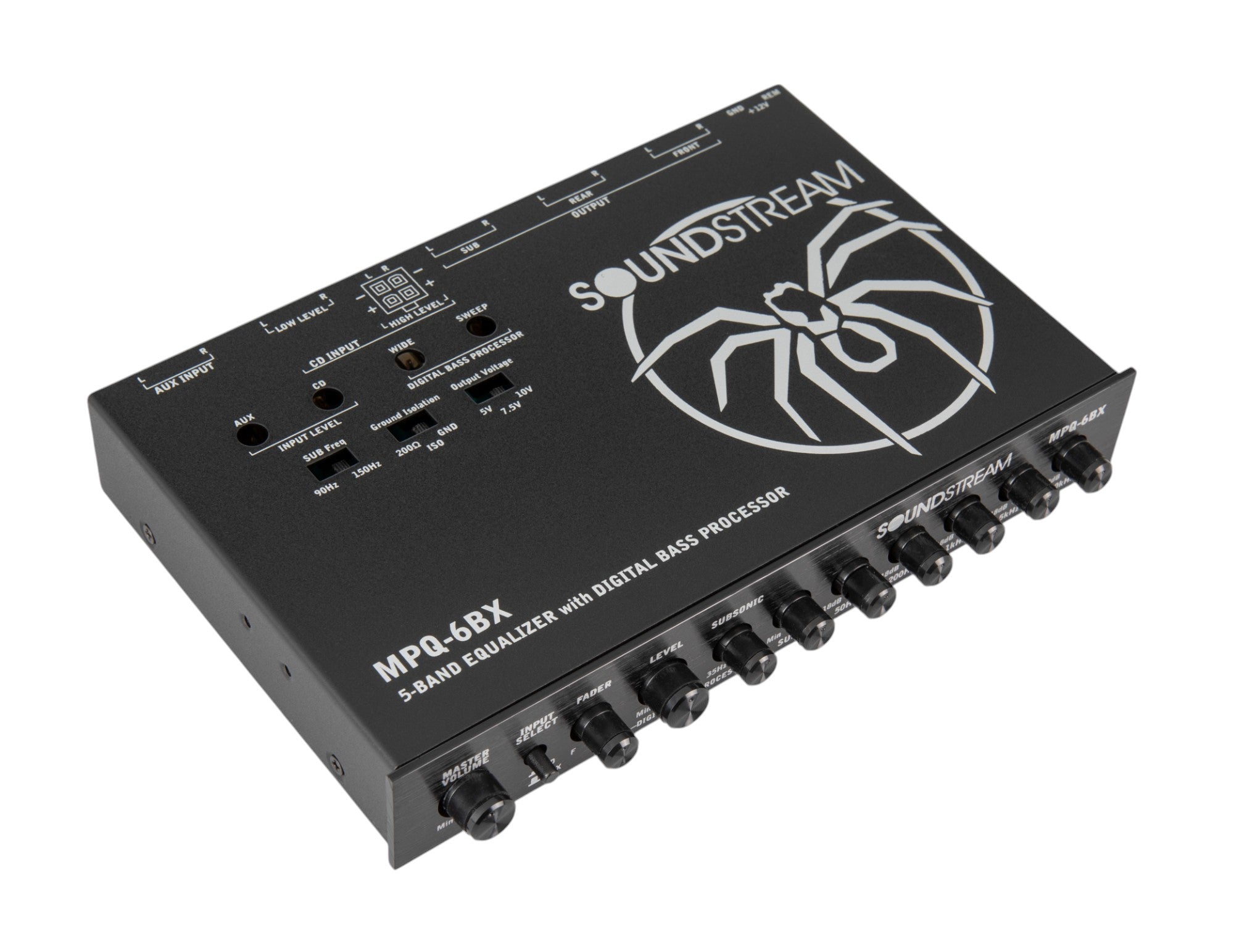 MPQ-6BX | 1/2 DIN 5-Band Equalizer w/ Digital Bass Reconstruction