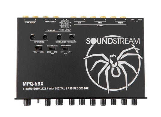 MPQ-6BX | 1/2 DIN 5-Band Equalizer w/ Digital Bass Reconstruction Processor