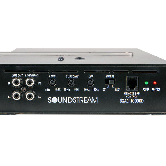 Soundstream BXA1-10000D 10,000W Class D Monoblock Amplifier | Bass Xtreme 1-Ohm Stable Amp with Digital Bass Reconstruction & Remote Gain Control