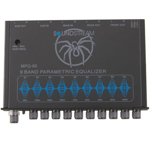 MPQ-90 | 1/2 DIN 9-Band Graphic Equalizer with Subwoofer Level Control