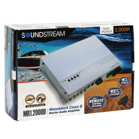 MR1.2000D Marine Monoblock Amplifier - Compact 2000W Class D Power – Soundstream