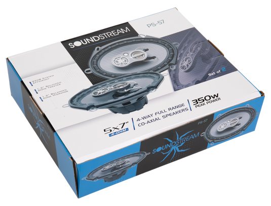 PS-57 | 5x7" 4-Way Full Range Coaxial Speakers 350W (Pair)