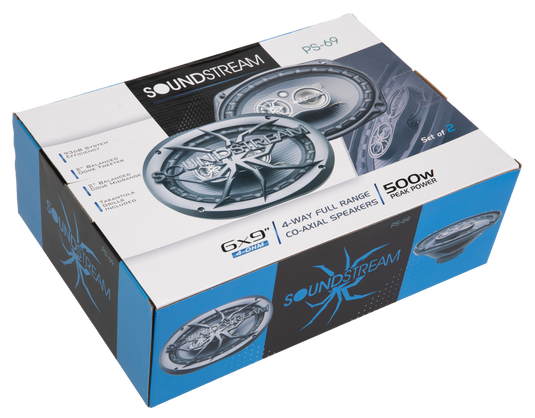 PS-69 | 6x9" 4-Way Full Range Coaxial Speakers 500W (Pair)