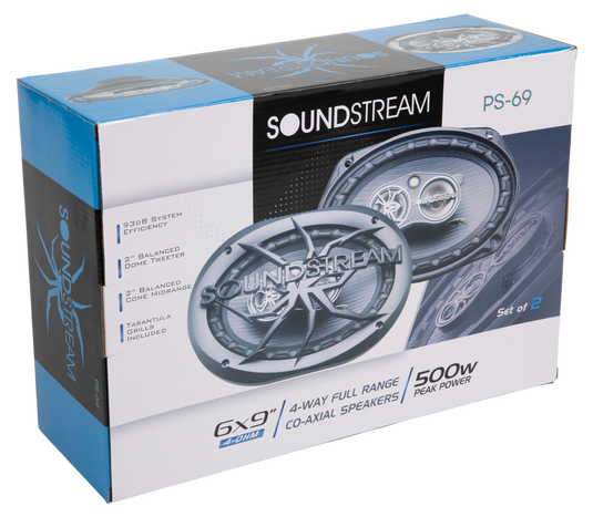 PS-69 | 6x9" 4-Way Full Range Coaxial Speakers 500W (Pair)