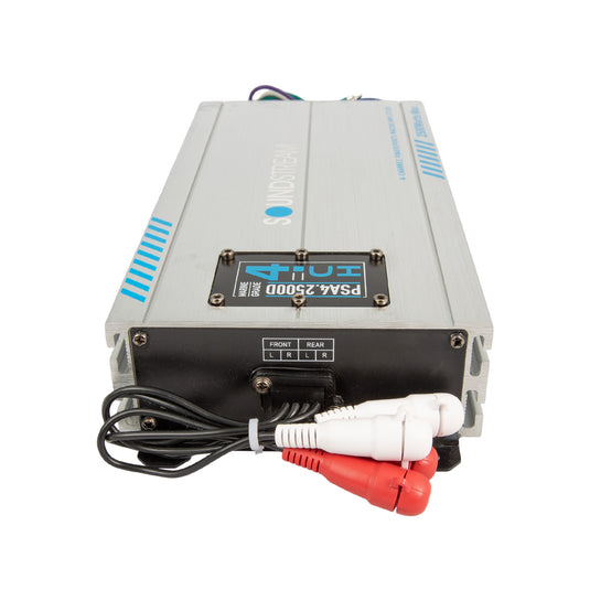 PSA4-2500D | IP66 Waterproof 4-Channel Powersport, Marine & Motorcycle Amplifier – 2,500W Max