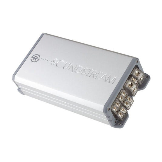 Soundstream RSM4-1200D 1200W Compact 4-Channel Class D Car Amplifier – High-Efficiency, Hi-Level Signal Sensing, Easy Install