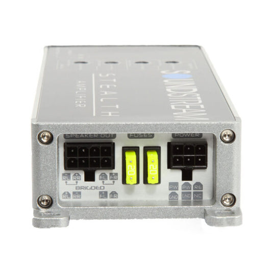 Soundstream Stealth ST4.1200D 1200W Class D 4-Channel Amplifier – High-Efficiency, Compact, and Easy to Install