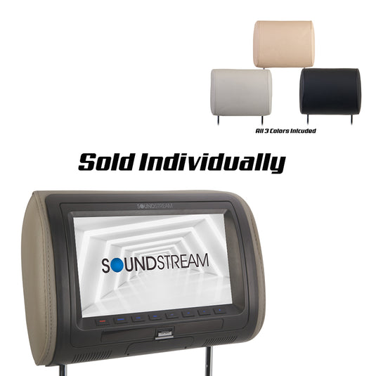 VHD-90CC | Universal Replacement Headrest Pre-Loaded w/ DVD Player, & 9” LCD Screen