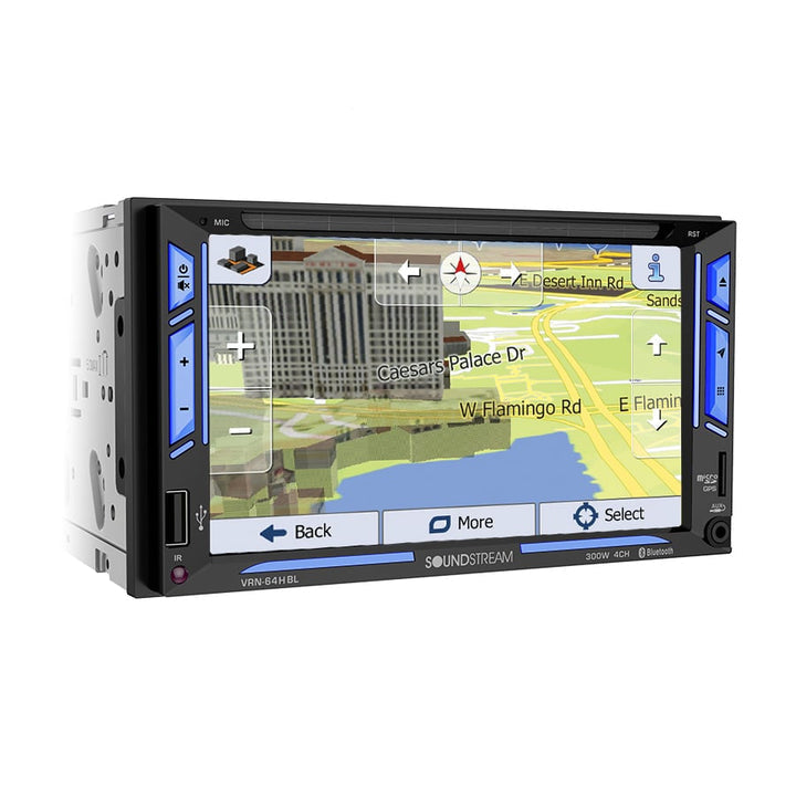 VRN-64HBL | 6.2” 2-DIN DVD/CD Touchscreen Headunit w/ Navigation