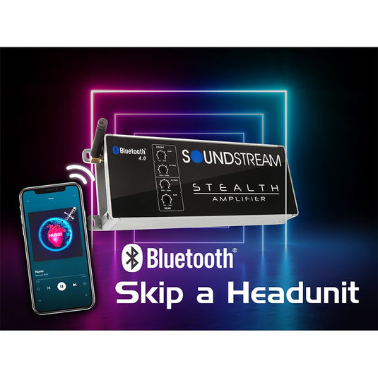 Soundstream ST4.1000DB Bluetooth 4-Channel Class D Amplifier - Compact Power for Any Vehicle