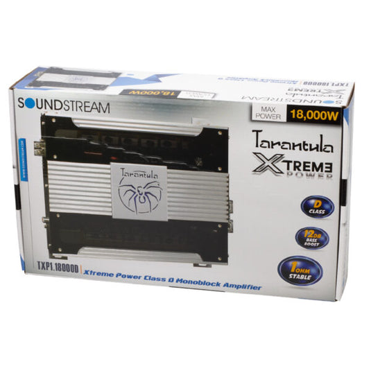 Soundstream TXP1‑18000D 1Ω Stable Monoblock Class D Amp – 7,000W RMS / 18,000W Peak SPL Power