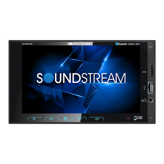 Soundstream VM-622HB 6.2” Double DIN Mechless Headunit with Android MHL PhoneLink, Bluetooth, and USB Playback