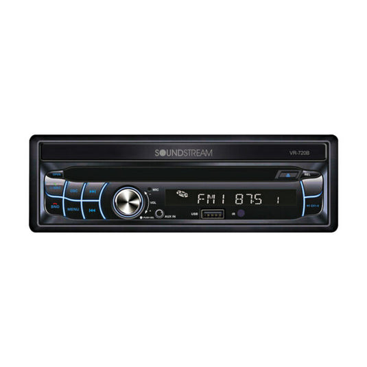 Soundstream VR-720B 7″ Single DIN Flip-Out Touchscreen DVD Receiver with Bluetooth, USB, and Backup Camera Input