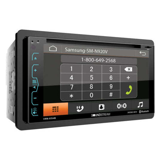 VRN-65HB | 6.2” 2-DIN DVD/CD Touchscreen Headunit w/ Navigation & PhoneLink