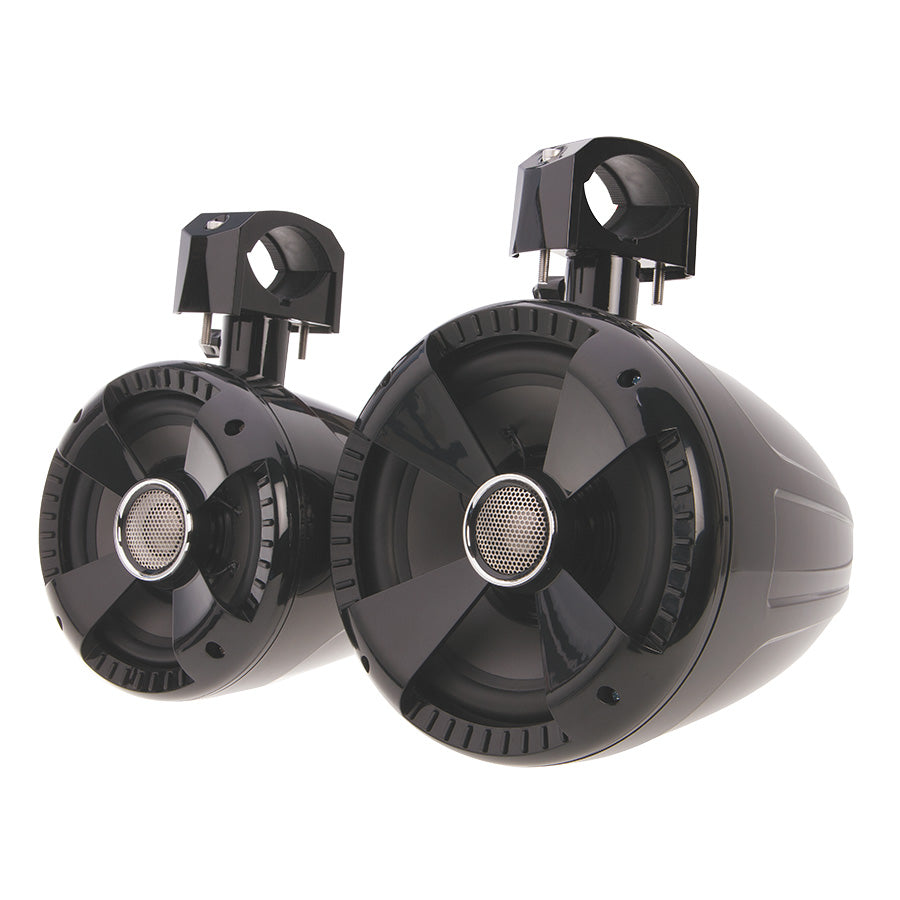 WTS-8B | Water-Resistant Gloss Black 8” Wake Tower Speakers (Set