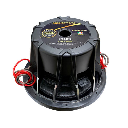 Soundstream XPRO-12V2 12-Inch Subwoofer – 1,250W RMS, Dual Voice Coil, High-Performance Bass