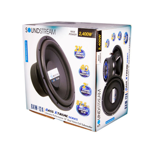 Soundstream BXW-124 – 12" Dual 4-Ohm Subwoofer for Powerful Bass Performance