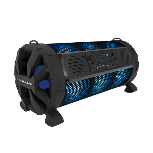 Soundstream Street Hopper 8 – Portable Bluetooth Boombox with Subwoofer, FM Radio, and Smartphone App Control
