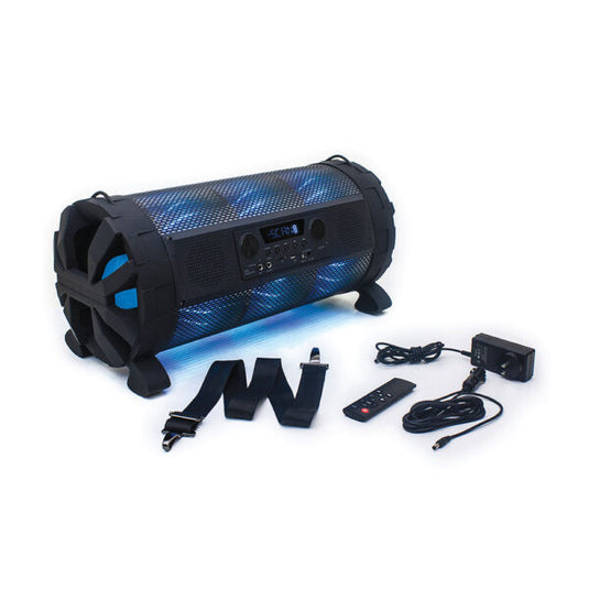 Soundstream Street Hopper 8 – Portable Bluetooth Boombox with Subwoofer, FM Radio, and Smartphone App Control
