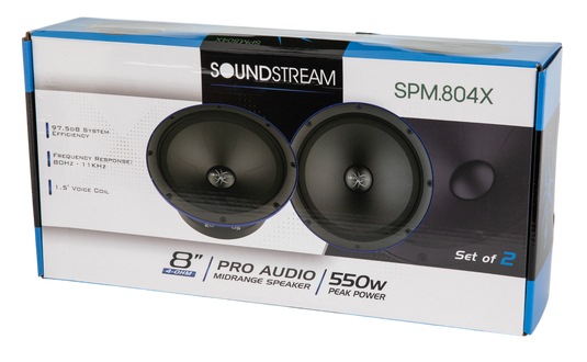 SPM-804X | 8" Pro Audio Midrange Speaker 550W (Pair)