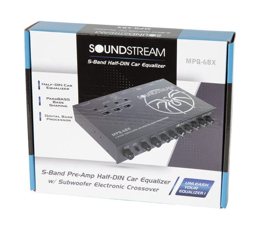 MPQ-6BX | 1/2 DIN 5-Band Equalizer w/ Digital Bass Reconstruction Processor