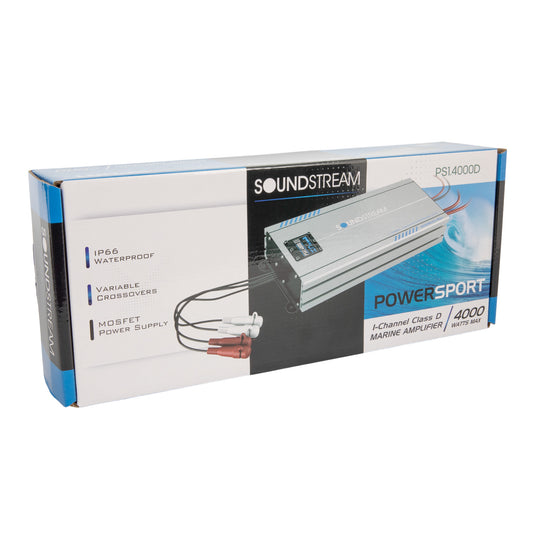 PSA1-4000D | IP66 Waterproof Monoblock Amplifier for Powersport, Marine & Motorcycle – 4,000W Max