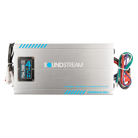 PSA4-2500D | IP66 Waterproof 4-Channel Powersport, Marine & Motorcycle Amplifier – 2,500W Max