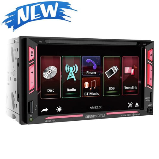 VR-64HBL | 6.2” 2-DIN DVD/CD Touchscreen Headunit w/ Bluetooth & PhoneLink