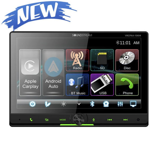 VRCPAA-106M | 10″ Mechless Headunit w/ Apple CarPlay® & Android Auto®