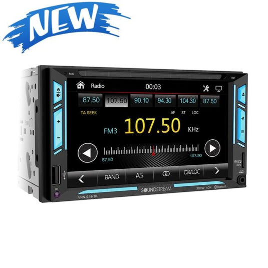 VRN-64HBL | 6.2” 2-DIN DVD/CD Touchscreen Headunit w/ Navigation & PhoneLink