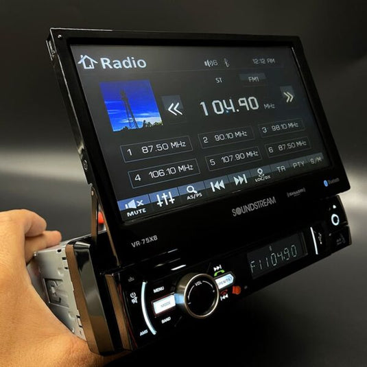 VR-75XB | 7” Single-DIN Flip-Up DVD/CD w/ SiriusXM Ready & Bluetooth HFC