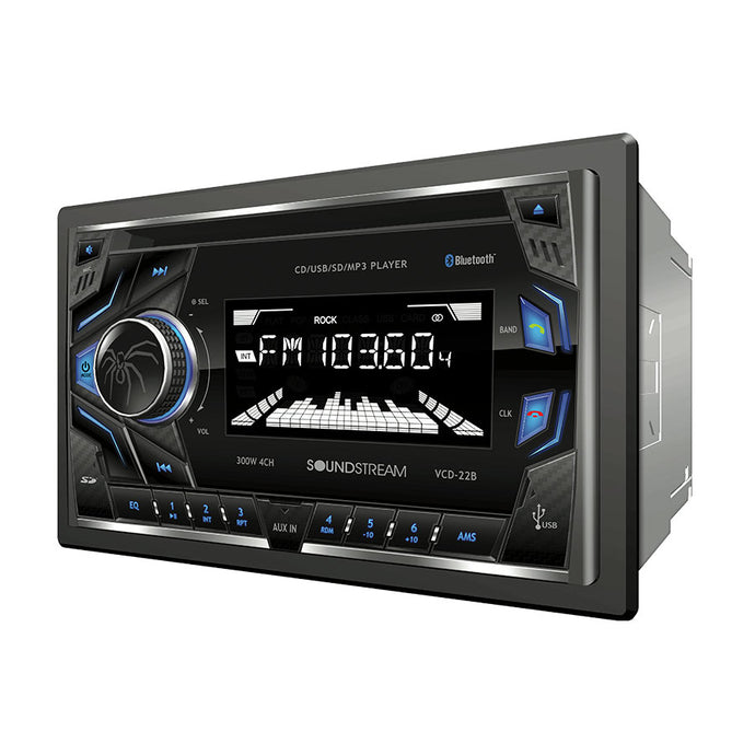 VCD-22B | Double DIN CD/MP3 Car Stereo w/ USB Playback & Bluetooth