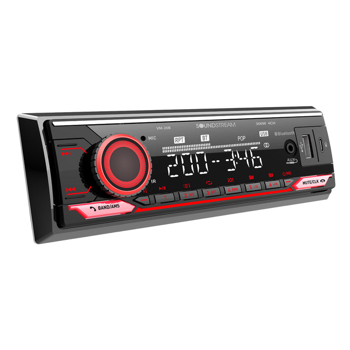 Soundstream VM-20B | Single DIN Digital Multimedia Receiver with Bluetooth, Dual USB, and Hands-Free Calling