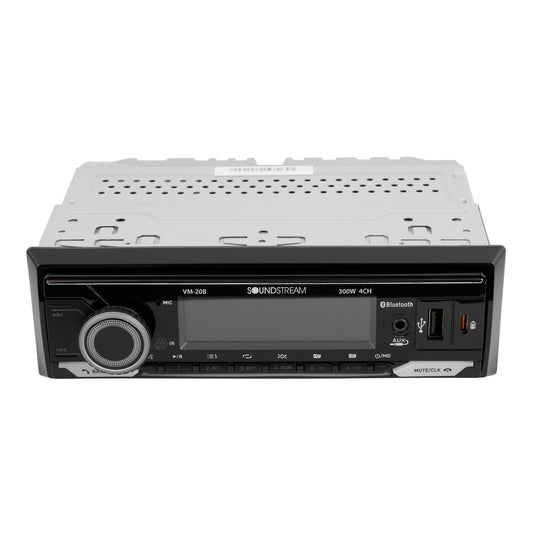 Soundstream VM-20B | Single DIN Digital Multimedia Receiver with Bluetooth, Dual USB, and Hands-Free Calling