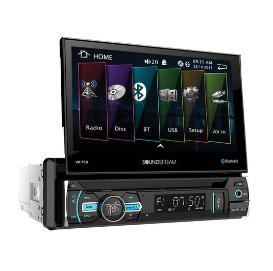 VR-75B | 7” Single-DIN Flip-Up DVD/CD w/ HD Touchscreen & Bluetooth