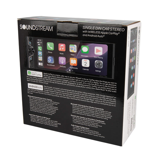 VRCA1-72W | 1-DIN Digital Multimedia Car Stereo w/ Wireless Apple Carplay & Android Auto