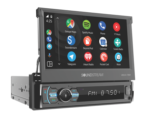 VRCA1-78W | 1-DIN Digital Media Car Stereo w/ Wireless Apple CarPlay, Android Auto, Bluetooth Connectivity, & Motorized 7