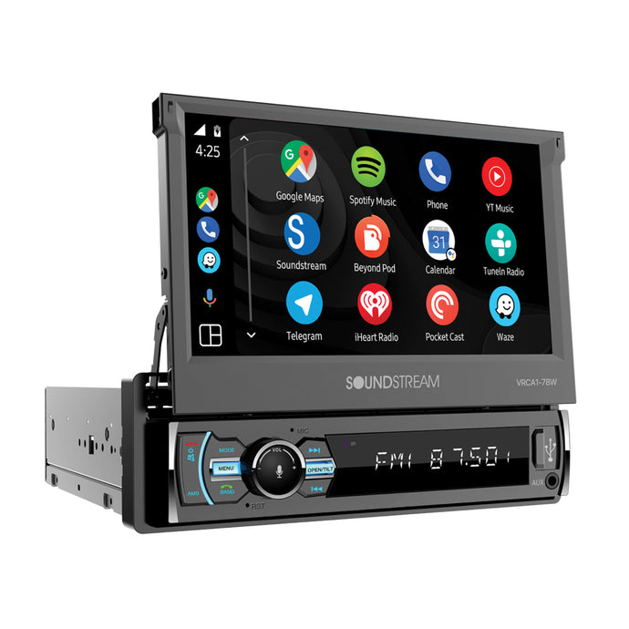 VRCA1-78W | 1-DIN Digital Media Car Stereo w/ Wireless Apple CarPlay, Android Auto, Bluetooth Connectivity, & Motorized 7
