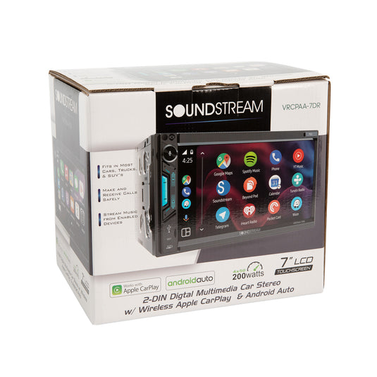 VRCPAA-7DR | 7" Double Din Car Stereo w/ Wireless Apple CarPlay® & Android Auto®