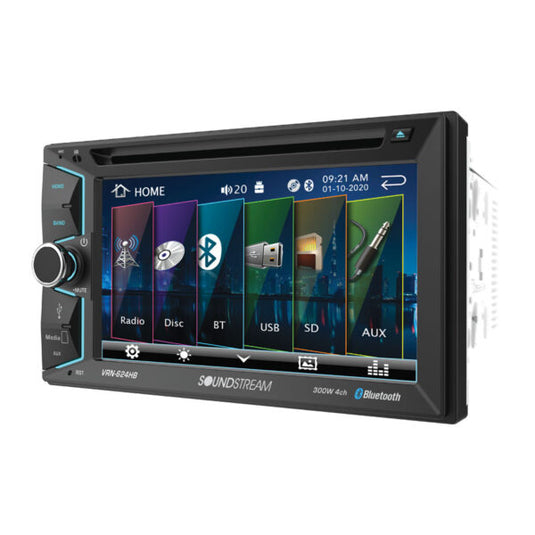 VRN-624B | 6.2” 2-DIN DVD/CD Touchscreen Headunit w/ Navigation & Bluetooth